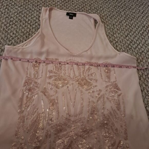 Mossimo tank top women's medium M cream sequins evening formal party cocktail - Picture 8 of 9